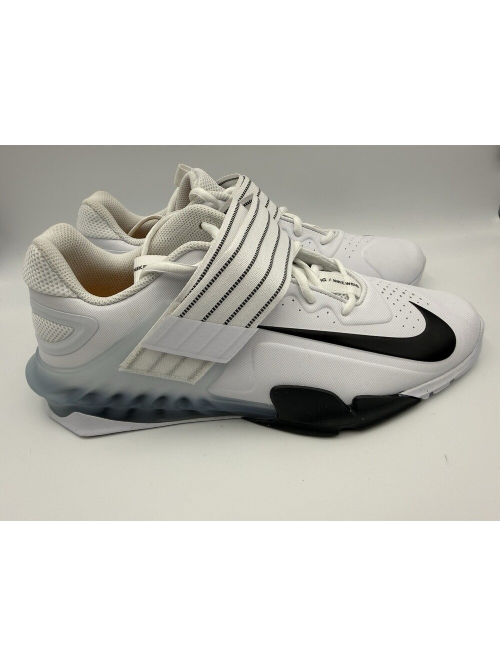 Nike Savaleos Weightlifting Mens Size 13 Shoes Gym Workout White Black NWOB